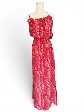 parker bayou silk dress Parker Bayou Strapless Silk Maxi Dress Sz M Orange